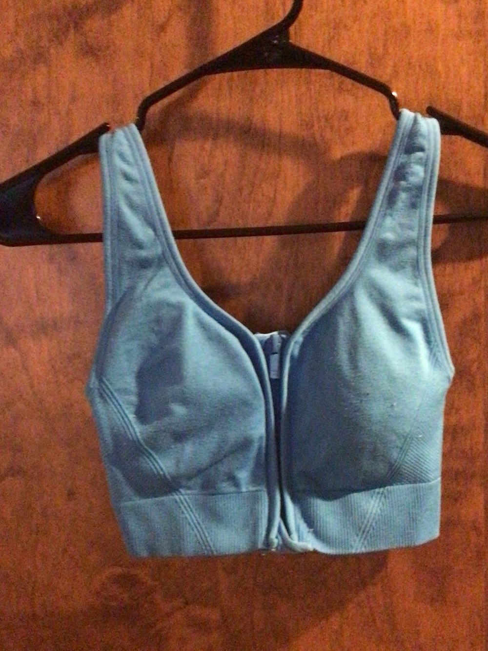 all in motion Light Blue Front-Zip Sports Bra